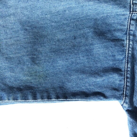anthropologie  mo:vint  button up denim shirt size Medium M 100% cotton AS IS - Picture 15 of 16